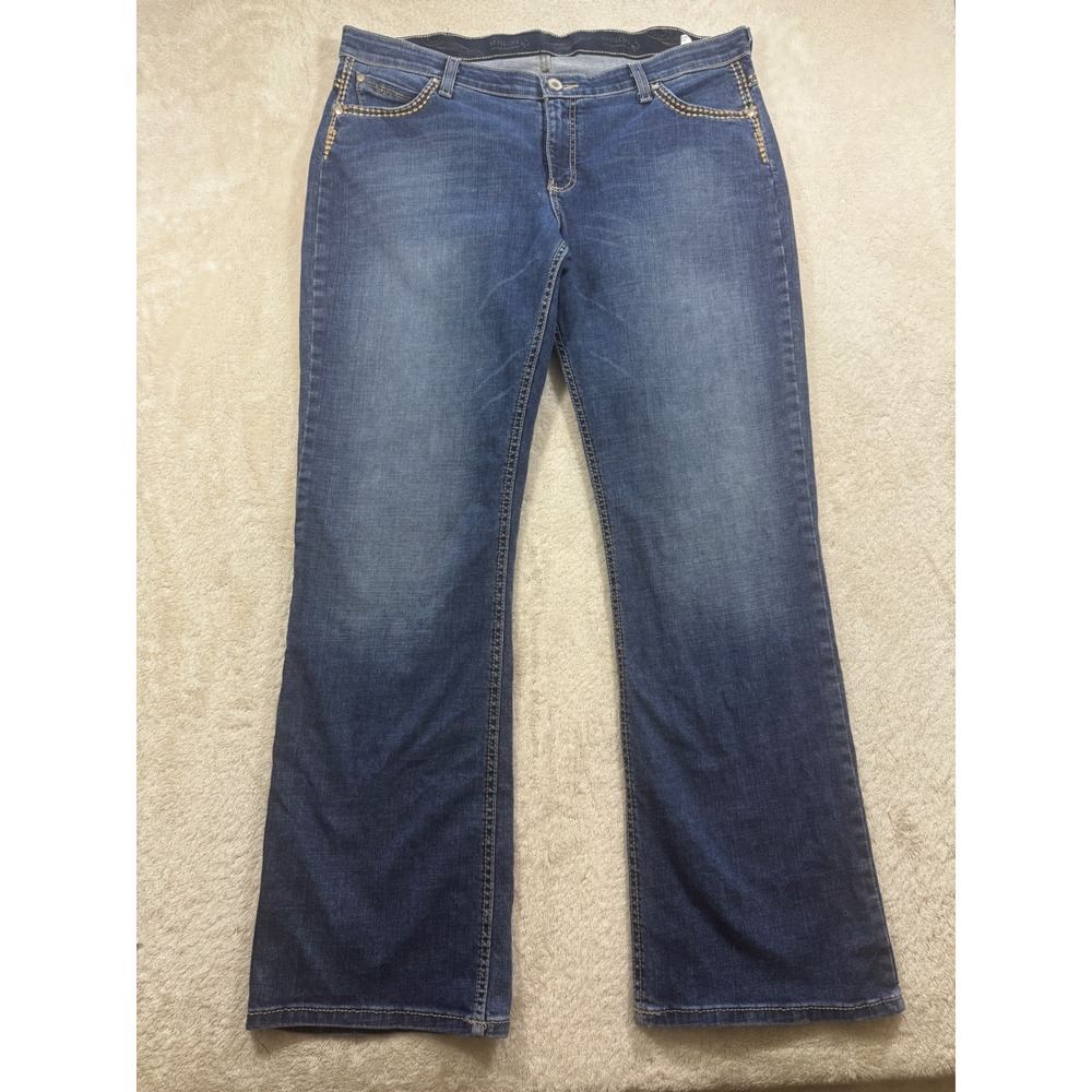 Wrangler Womens Shiloh Bootcut Studded‎ Blue Jeans 17/18x34 Meas: 39x33